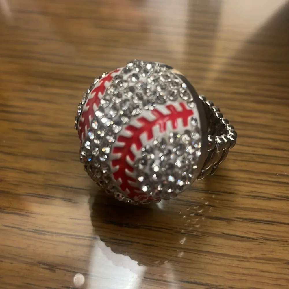 Baseball Rhinestone Ring! Stretchband! - Picture 3 of 3